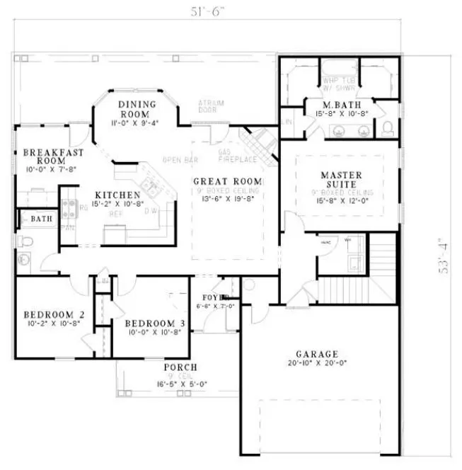 Main Floor Plan for House Plan #313110