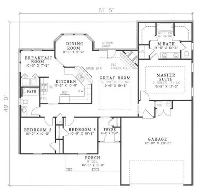 Main Floor Plan for House Plan #314110