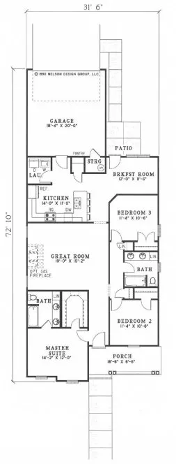 Main Floor Plan for House Plan #311310