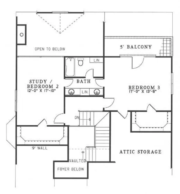 Second Floor Plan for House Plan #312210