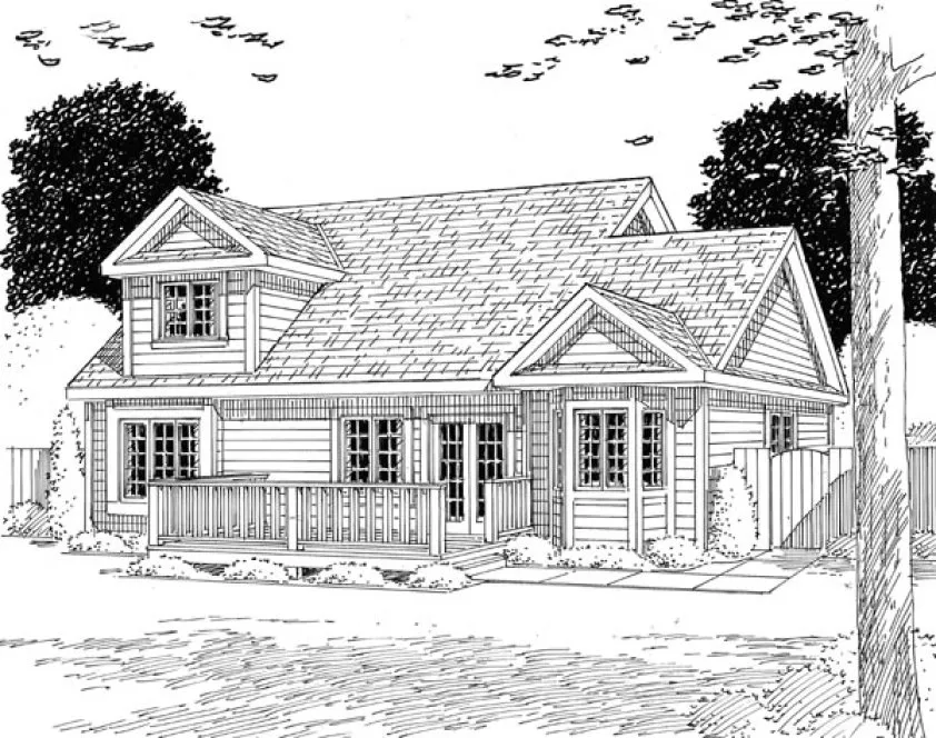 Rear Elevation for House Plan #183202