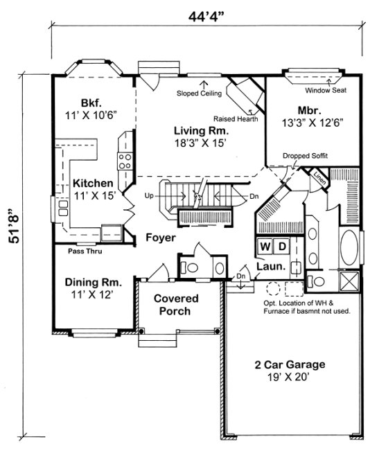 Main Floor Plan for House Plan #183202