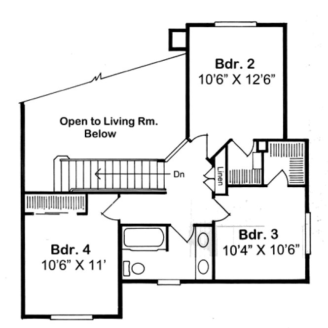 Second Floor Plan for House Plan #183202