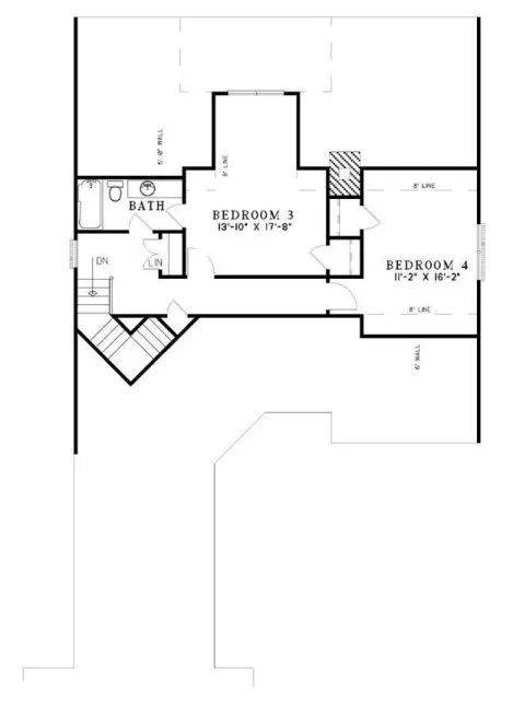 Second Floor Plan for House Plan #313210