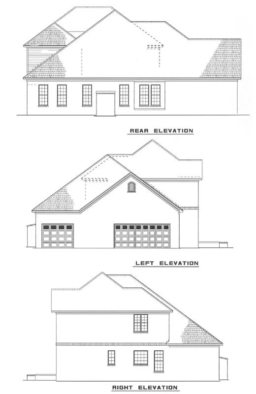Rear Elevation for House Plan #315210