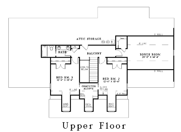 Second Floor Plan for House Plan #319210
