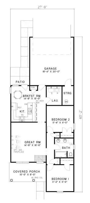 Main Floor Plan for House Plan #310310