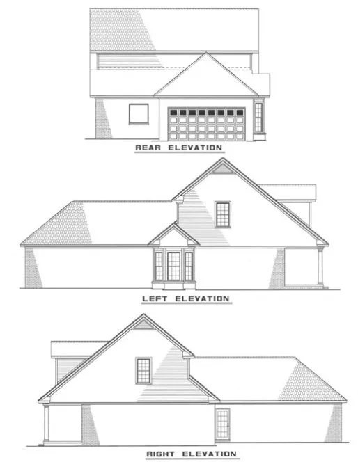 Rear Elevation for House Plan #312310