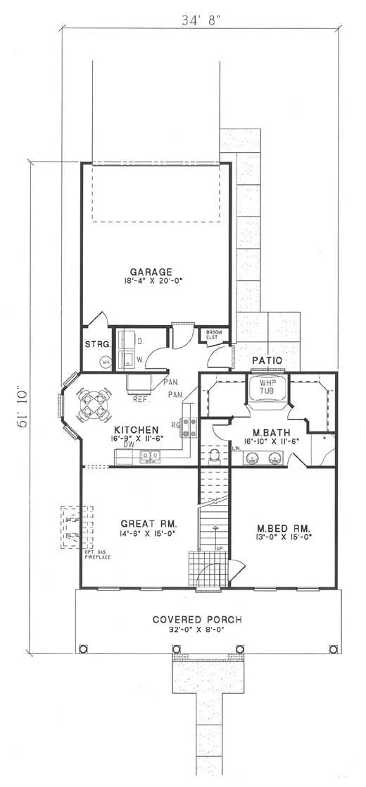 Main Floor Plan for House Plan #312310