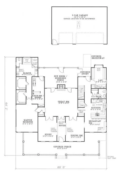 Main Floor Plan for House Plan #314310