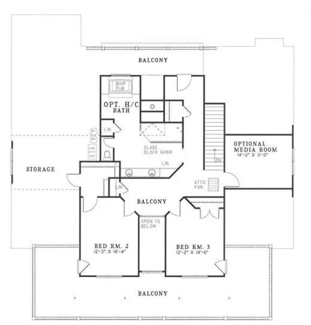 Second Floor Plan for House Plan #314310