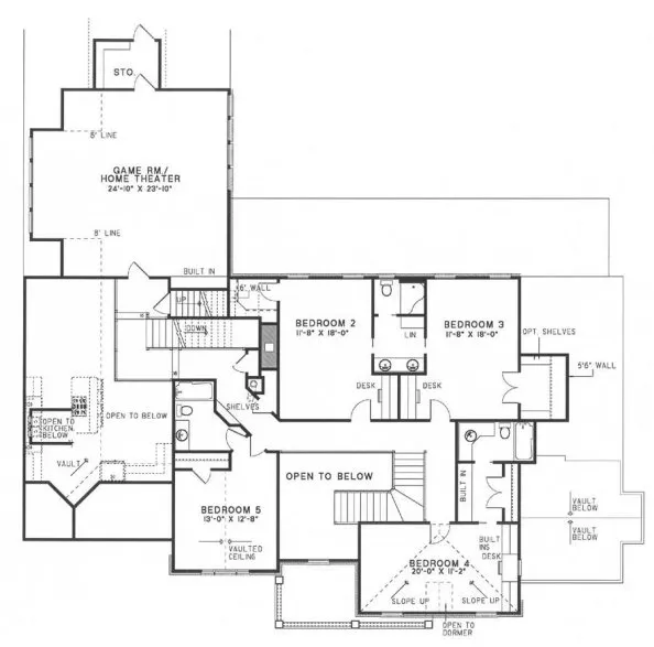 Second Floor Plan for House Plan #318310