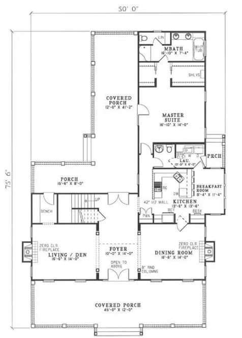 Main Floor Plan for House Plan #319310