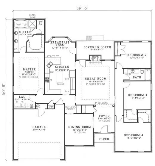 Main Floor Plan for House Plan #310410