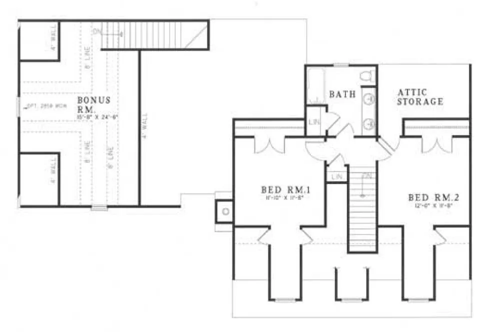 Second Floor Plan for House Plan #312410