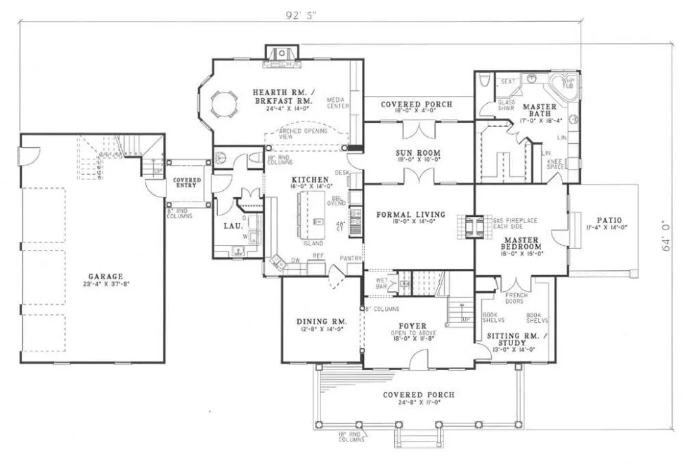 Main Floor Plan for House Plan #313410