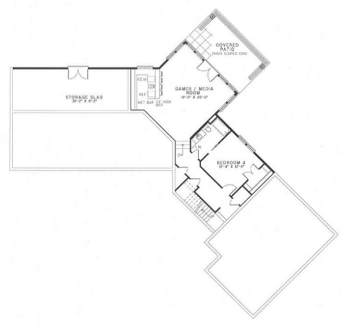 Floorplan lower for House Plan #314410