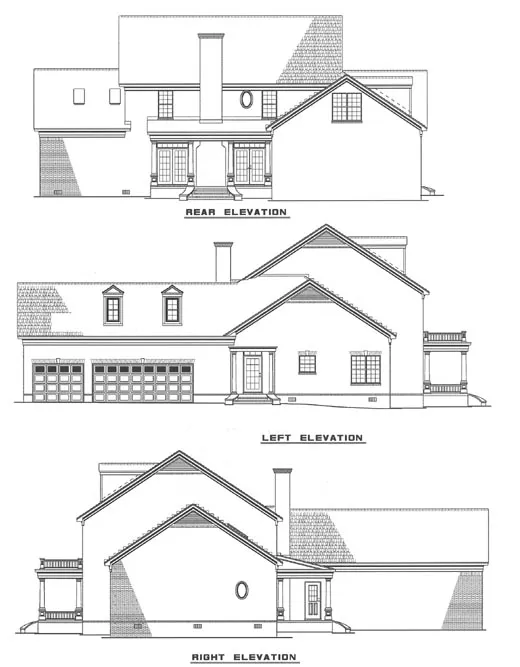 Rear Elevation for House Plan #317410