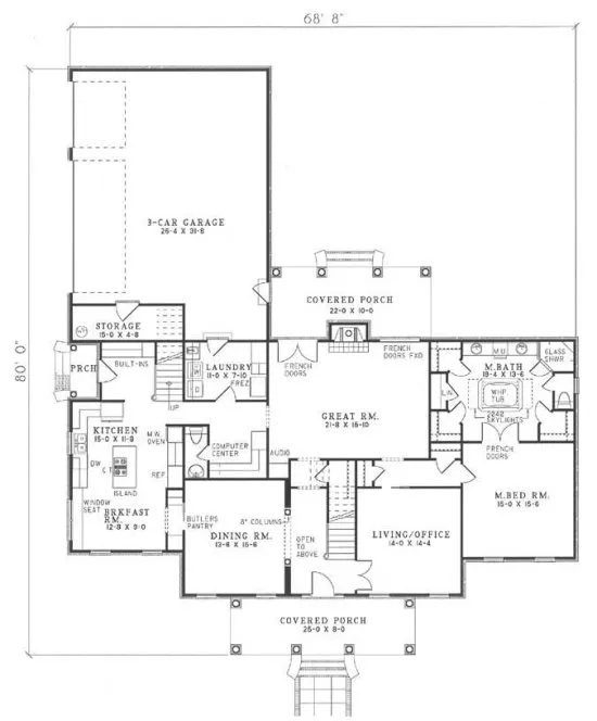 Main Floor Plan for House Plan #317410