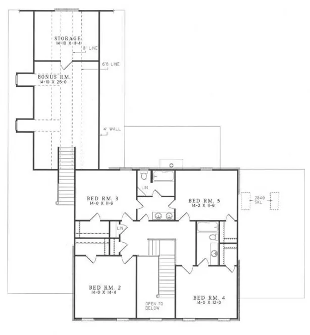 Second Floor Plan for House Plan #317410