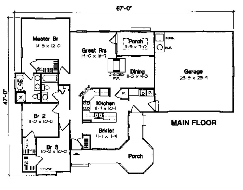 Main Floor Plan for House Plan #188174