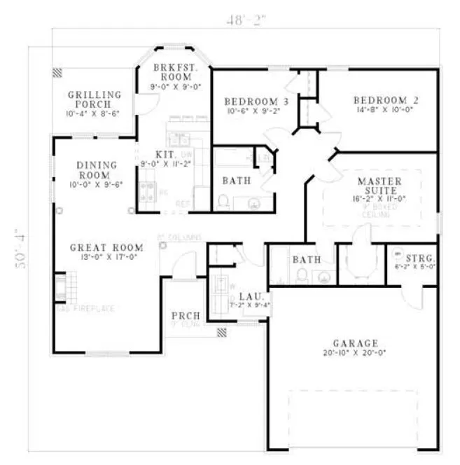Main Floor Plan for House Plan #310510