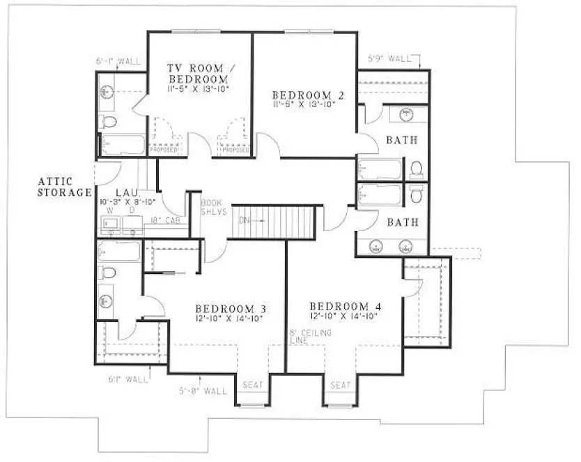 Second Floor Plan for House Plan #311510