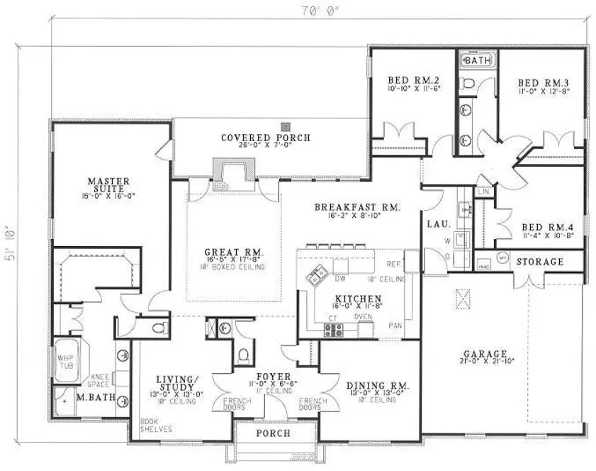 Main Floor Plan for House Plan #312510