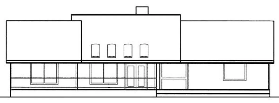 Rear Elevation for House Plan #165030