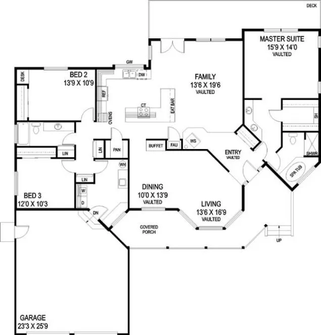 Main Floor Plan for House Plan #165030