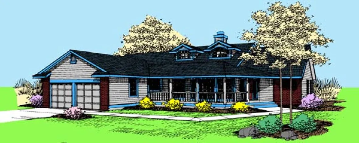 Full Rendering for House Plan #165030