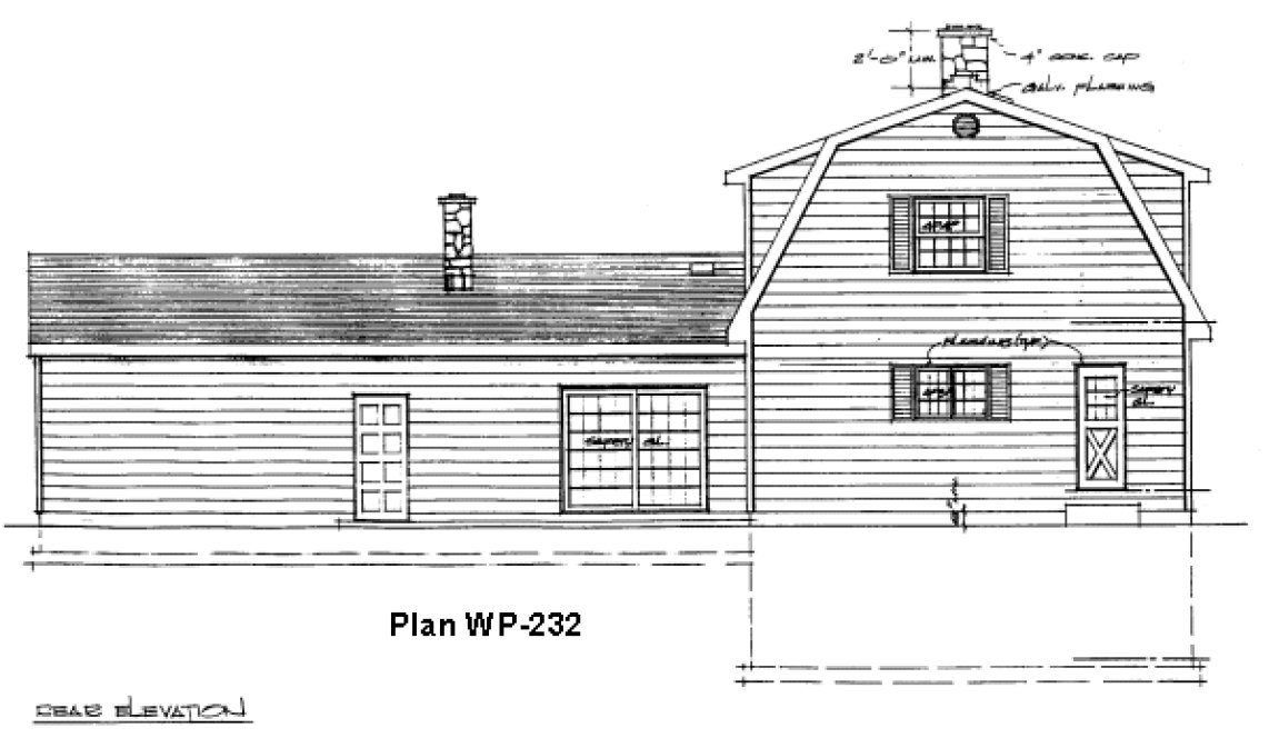 Rear Elevation for House Plan #200232