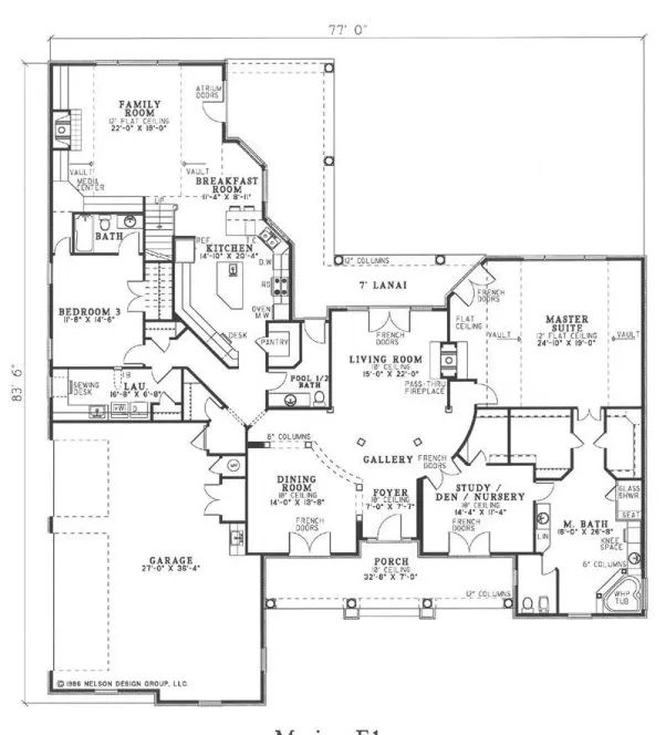 Main Floor Plan for House Plan #317510