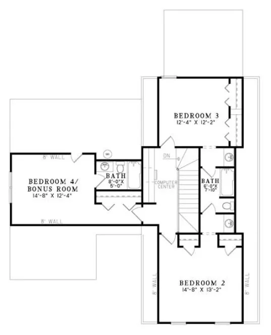 Second Floor Plan for House Plan #310610