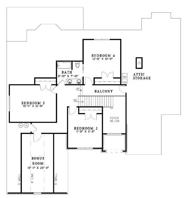 Second Floor Plan for House Plan #311610