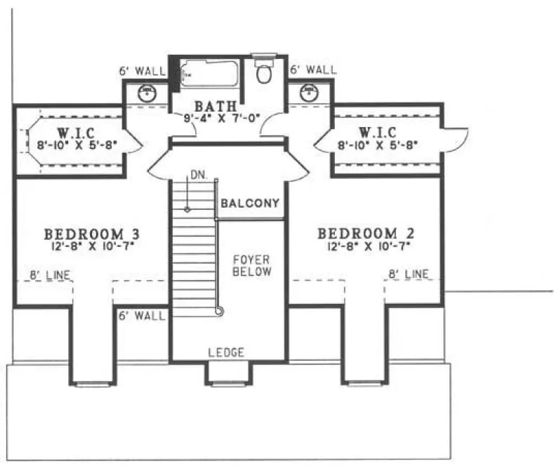 Second Floor Plan for House Plan #313610