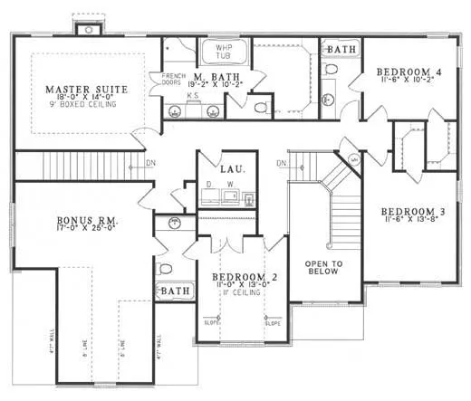 Second Floor Plan for House Plan #314610