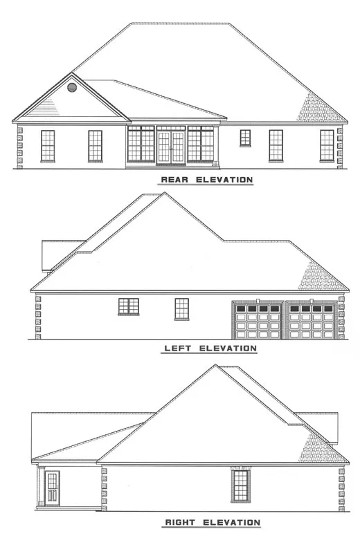 Rear Elevation for House Plan #314810