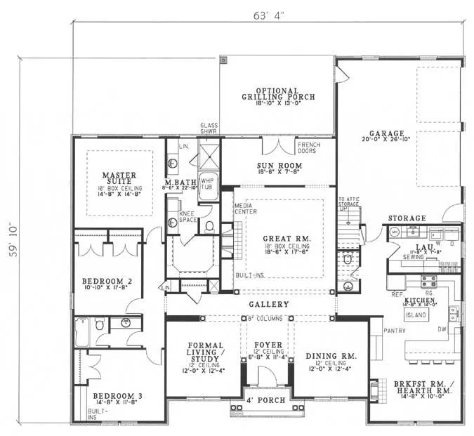 Main Floor Plan for House Plan #314810