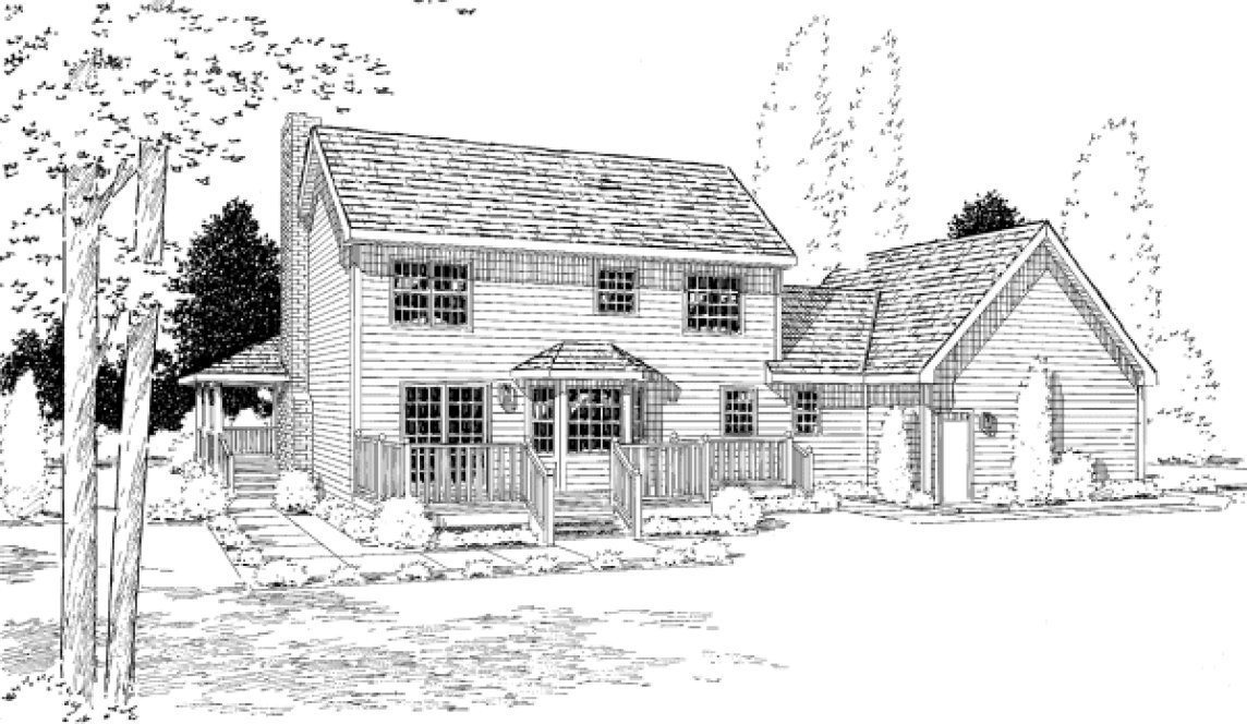 Rear Elevation for House Plan #184242