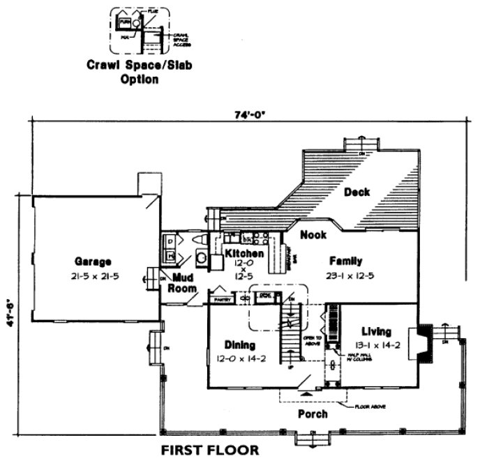 Main Floor Plan for House Plan #184242