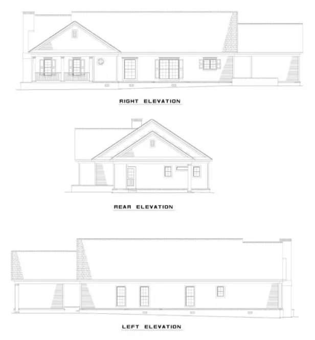 Rear Elevation for House Plan #319610