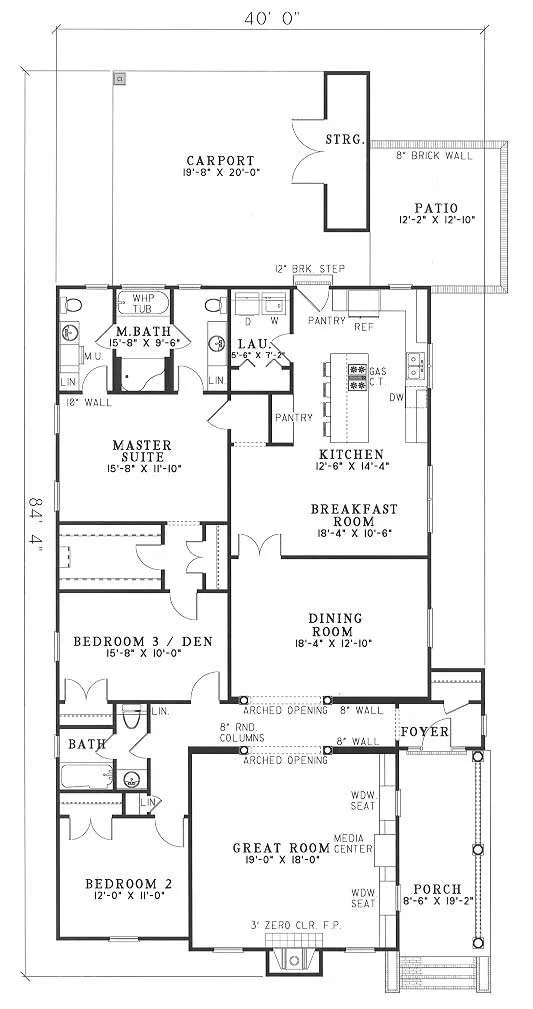 Main Floor Plan for House Plan #319610