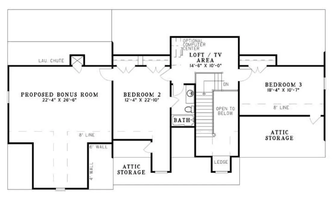 Second Floor Plan for House Plan #310810