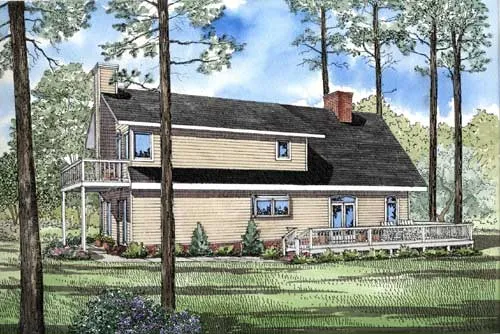 Rear Elevation for House Plan #313710