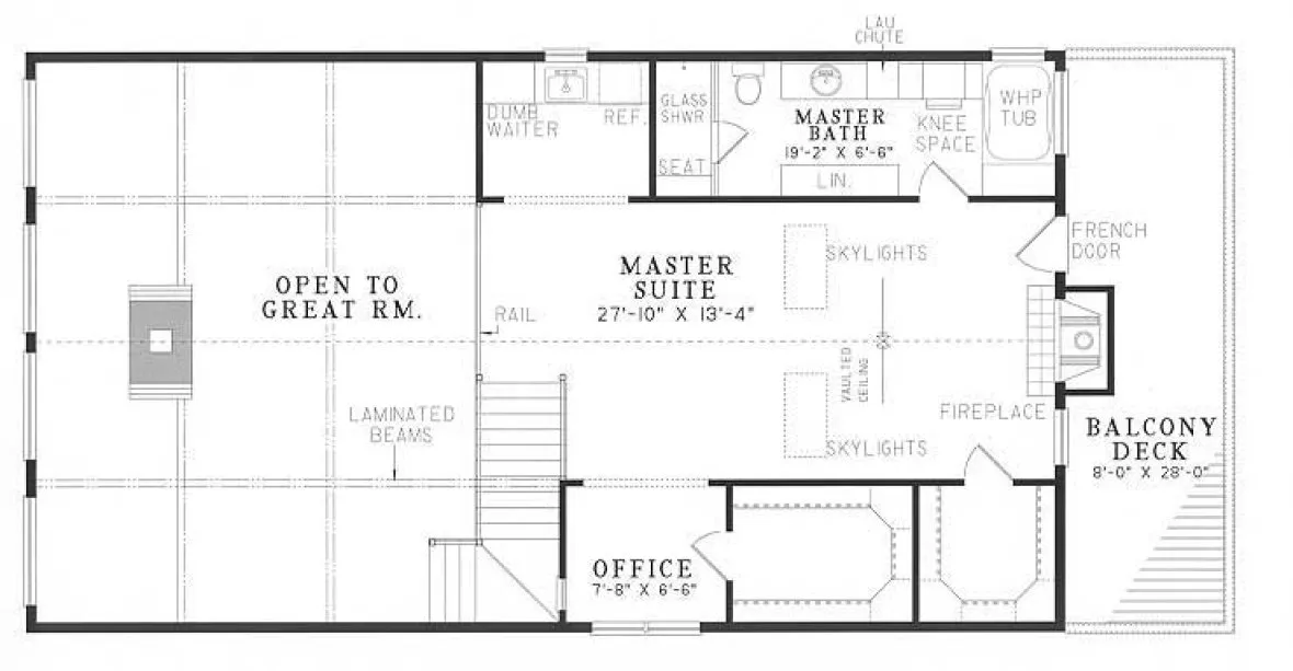 Second Floor Plan for House Plan #313710