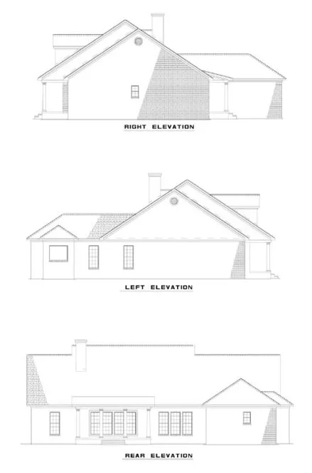 Rear Elevation for House Plan #315710