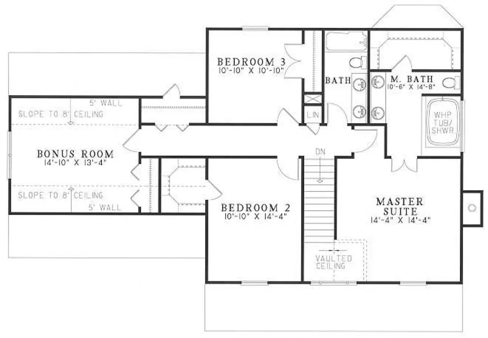 Second Floor Plan for House Plan #317710