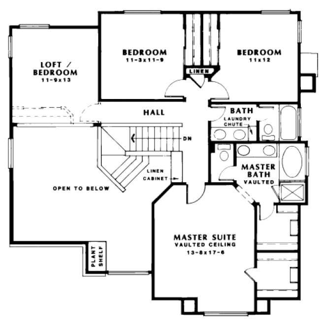 Second Floor Plan for House Plan #188624