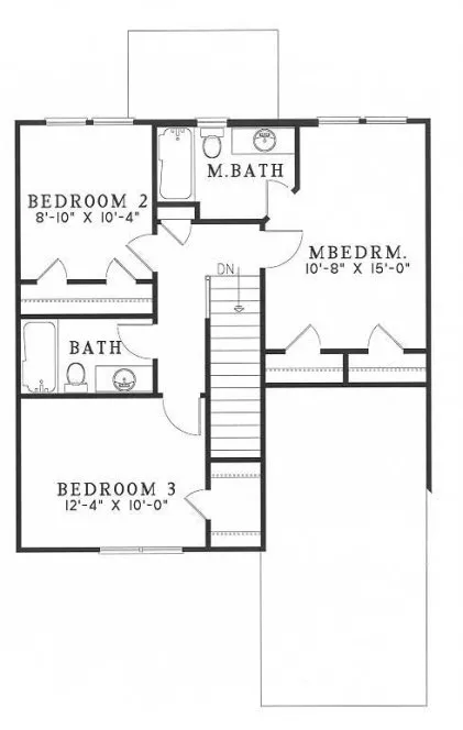 Second Floor Plan for House Plan #318810